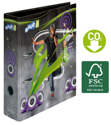 Папка файл A4  80мм Herlitz Move it Green 
