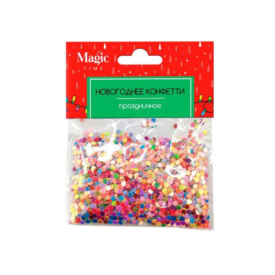 Конфетти новогоднее в форме кружочков 15гр разноцветные