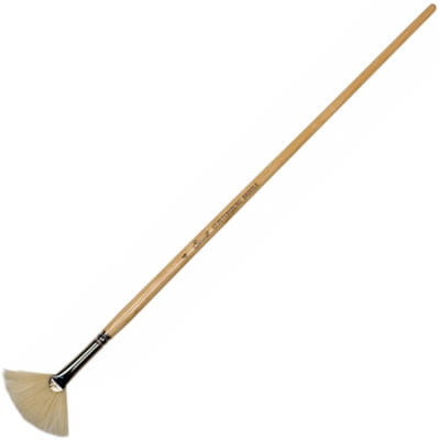 Кисть щетина веерная Сонет № 4 ручка 25см