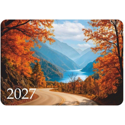 Календарь карманный 2027 Lamark 10х7см 'Осенняя дорога'