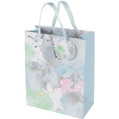 Пакет подарочный бумажный BrunoVisconti® 'Primavera' 26х34x13см матовый Soft touch фольга золото с ручками