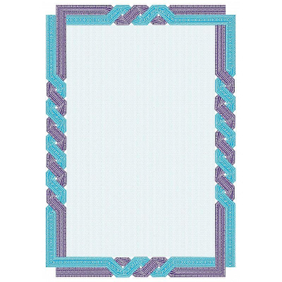 Сертификат A4 Attache рамка 'Крученная сине-голубая' 120г/м²  50л