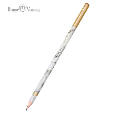 Карандаш BrunoVisconti® 'Carrara' HB трехгранный корпус 'White'