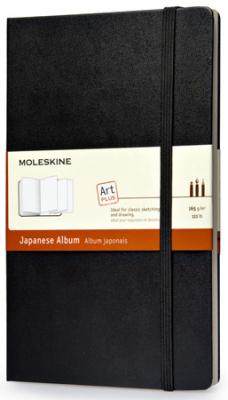 Записная книжка A5  30 Z-листов без линовки Moleskine® Classic Large японский стиль твердая обложка на резиновой застежке черная 