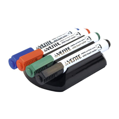 Маркеры для доски +губка deVENTE круглые  5.0мм 4цв в блистере