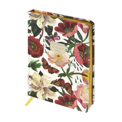 Ежедневник A5 BrunoVisconti® 240стр тонированный блок твердая обложка искусственная кожа 'Flora' Пионы
