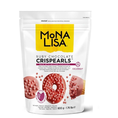 Декор бисквитный Monalisa Crispearls печенье в шоколаде из Ruby шоколада 100г