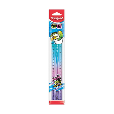 Линейка пластиковая  20см Maped Twist'n Flex Decor из неломающейся пластмассы двусторонняя шкала в блистере