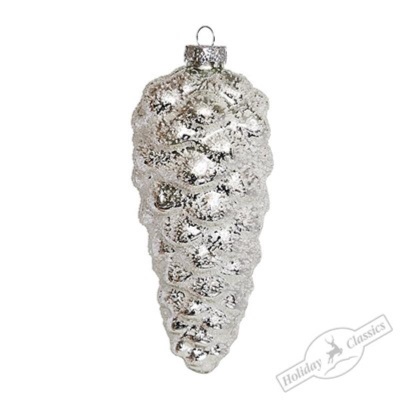 Шишка 160мм 'Серебряный иней' стекло