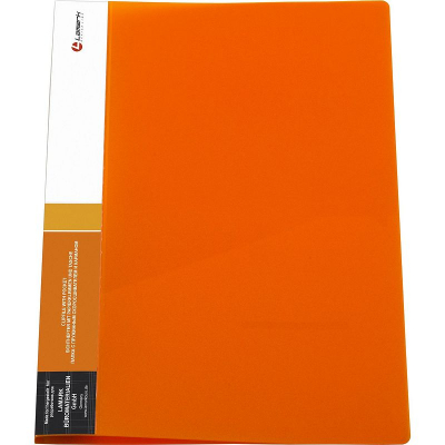 Скоросшиватель пружинный с внутренним карманом 17мм Lamark Neon оранжевый