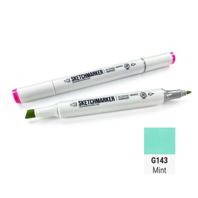 Маркер художественный спиртовой Sketchmarker мятный двусторонний