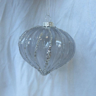 Шар  80мм прозрачный 'Луковка' стекло