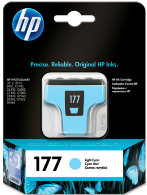 Картридж струйный HP №177 PS3213/3313/8253/C7183/C7283/C7283/D7163/D7263/7363/7463 светло-голубой ресурс 240фото 10х15см