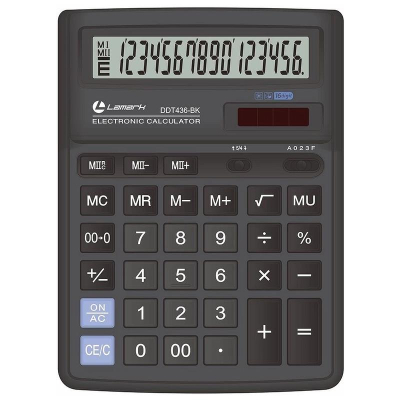 Калькулятор настольный Lamark 16 разрядов DM DP 143х193х38мм черный корпус