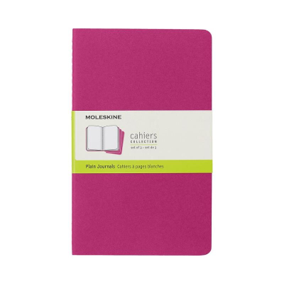 Записная книжка A5  40л без линовки Moleskine® Cahier Large 3шт картонная обложка розовая
