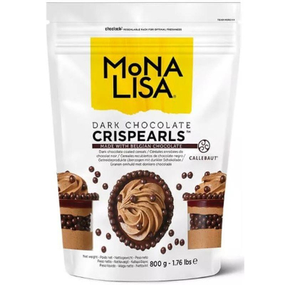 Декор бисквитный Monalisa Crispearls печенье в шоколаде из темного шоколада 100г