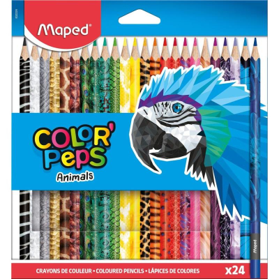 Карандаши  24цв Maped Color'Peps 'Animals' трехгранные в картонной коробке