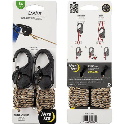 Крепление для веревки Nite Ize CamJam™ Cord Tightener 2шт +2 шнура 2.44м