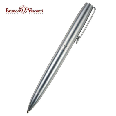 Ручка шариковая BrunoVisconti® 'Sorrento' 1.0мм металлический корпус серебристый в футляре синие чернила