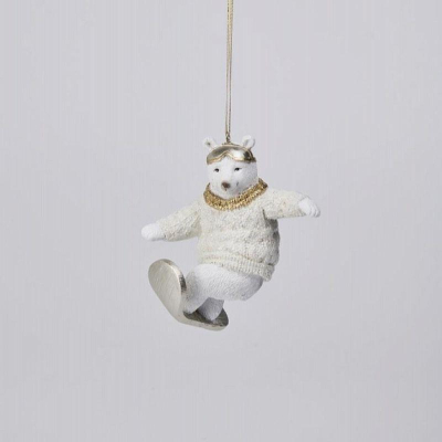 Медведь на сноуборде 8х7х9см полирезина