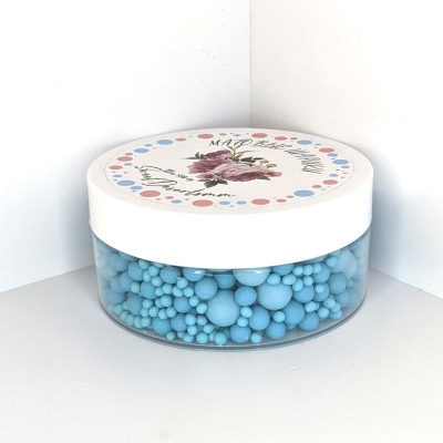 Посыпка Sweetdeserts рисовые шарики неоновые голубые  150г