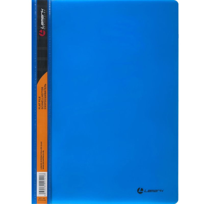 Скоросшиватель пластиковый A4 непрозрачный с внутренним карманом Lamark 300мкм синий