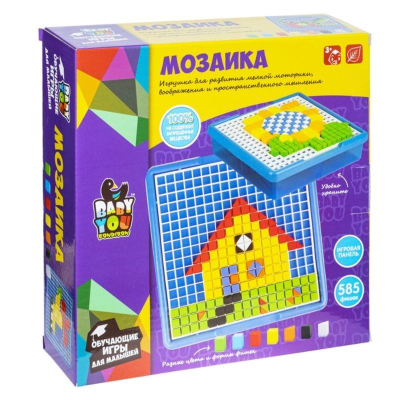 Игра развивающая Bondibon Мозаика для малышей пиксельная 585 деталей