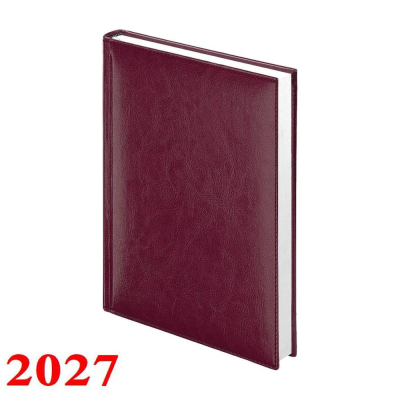Ежедневник 2027 A5 Lamark 'Birmingham' 352стр твердая обложка искусственная кожа бордо