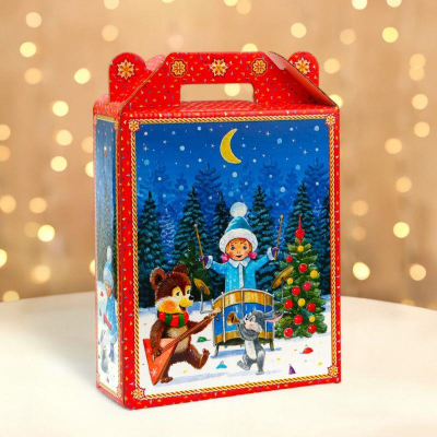 Коробка подарочная новогодняя прямоугольная 17х25х 7см 'Чаепитие'