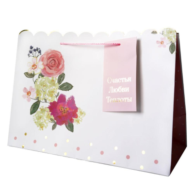 Пакет подарочный 29х27х17см 'Цветы'