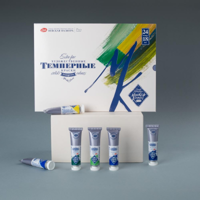 Краски темперные Мастер-Класс 24цв х18мл в тубах в картонной коробке