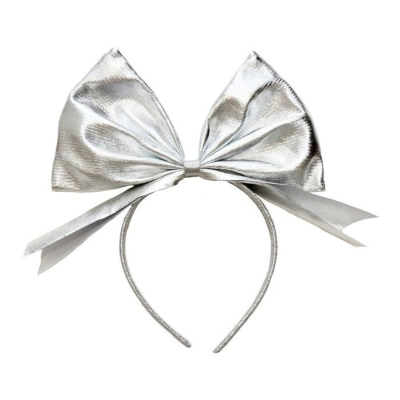 Ободок карнавальный 'Бант' серебристый