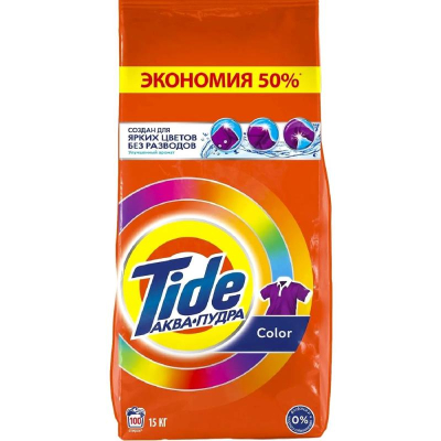 Стиральный порошок Tide 'Аквапудра Color Автомат' для белого и цветного белья 15кг