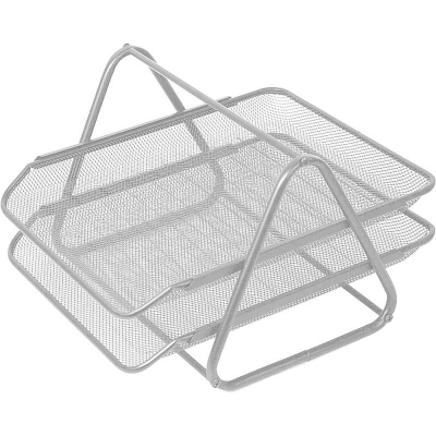 Поддоны для бумаг металлические deVENTE  2шт сетчатые серебристые