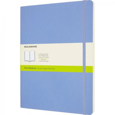 Записная книжка A4-&nbsp;&nbsp;96л без линовки Moleskine® Classic Soft XLarge мягкая обложка на резиновой застежке голубая гортензия