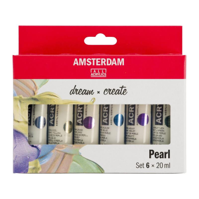 Краски акриловые художественные Royal Talens Amsterdam Standard Pearl  6цв х20мл в картонной коробке