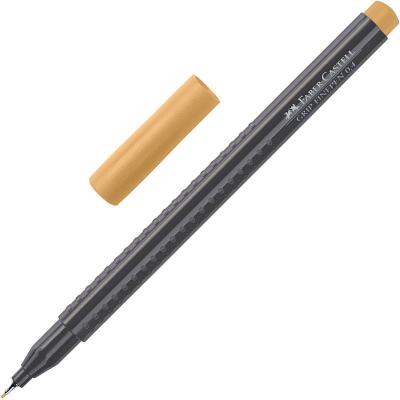 Ручка капиллярная Faber-Castell 'Grip Finepen' 0.4мм трехгранный корпус светло-коричневая