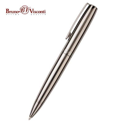 Ручка шариковая BrunoVisconti® 'Sorrento' 1.0мм металлический корпус вороненая сталь в футляре синие чернила