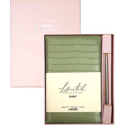 Набор подарочный Ежедневник A5 deVENTE 'Barbara' 272стр тонированный блок +шариковая ручка мятный в подарочной коробке