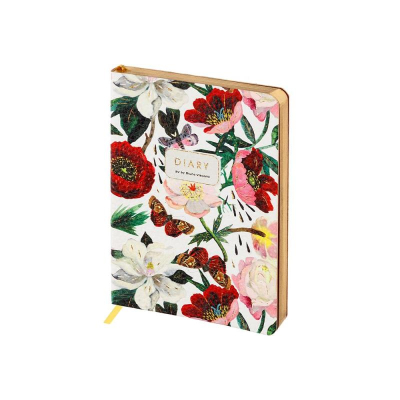 Ежедневник A6 BrunoVisconti® 256стр тонированный блок гибкая обложка искусственная кожа 'Flora' Пионы