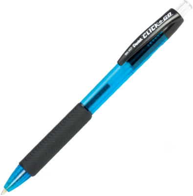Ручка шариковая автоматическая Pentel 0.7мм Click&Go трехгранный корпус с резиновой манжетой синяя