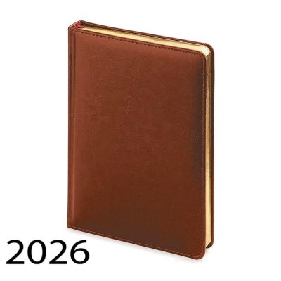 Ежедневник 2026 A5 BrunoVisconti® 'Sidney Nebraska' 336стр твердая обложка искусственная кожа коричневый