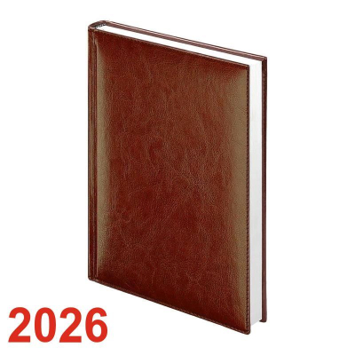 Ежедневник 2026 A5 Lamark 'Birmingham' 352стр твердая обложка искусственная кожа коричневый