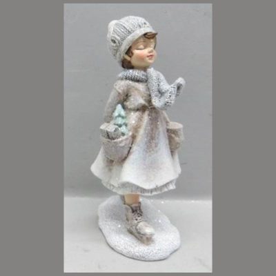 Сувенир новогодний 11см 'Девочка на коньках' полистоун