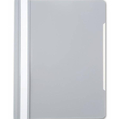 Скоросшиватель пластиковый A4 Бюрократ 160/120мкм глянцевый серый