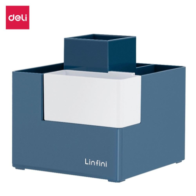 Подставка для принадлежностей Deli 'Linfini' 6 отделений 12x12x12см синяя