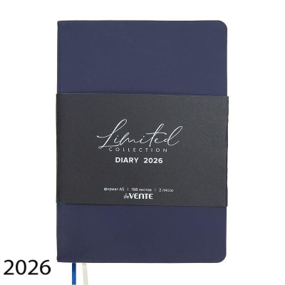Ежедневник 2026 A5 deVENTE 'Nobile' 336стр тонированный блок гибкая обложка искусственная кожа Soft touch синий