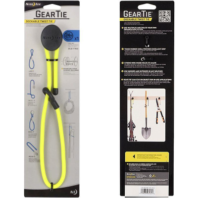 Стяжка с настенным креплением Nite Ize Gear Tie Mounting Docks Dockable Tie® 24" - 60.9см неоновая желтая
