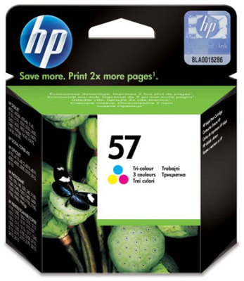 Картридж струйный HP № 57 DJ450/5145/5550 OJ4105/4110/4212 PS100-245/7150-7960 цветной ресурс 400стр (17мл)