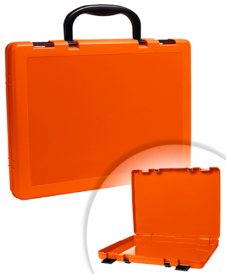Портфель-кейс A4+  35х25х5см СТАММ пластиковый оранжевый